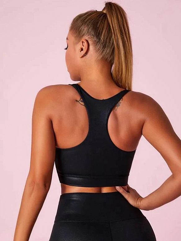 ZASUWA Sport-BHs für Frauen Mattes Leder I-förmiger Sport-BH　FT273