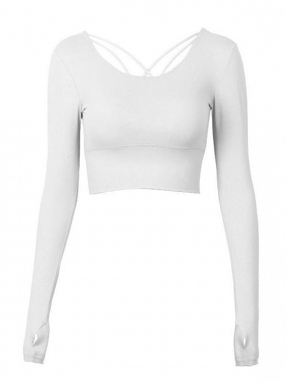 Damen Langarm Yogashirt mit Daumenloch FT204