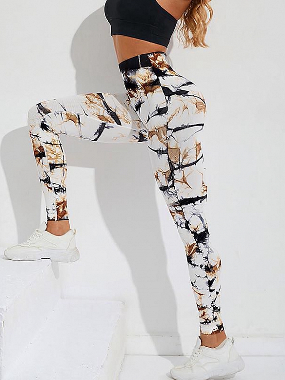 Tie-dye Yoga Hose Frauen Pfirsich Hüfte Heber hohe Taille Leggings Mode drucken Fitness Yoga Hose HS672