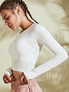 Damen Langärmliges Sport Shirt Crop Top FT082