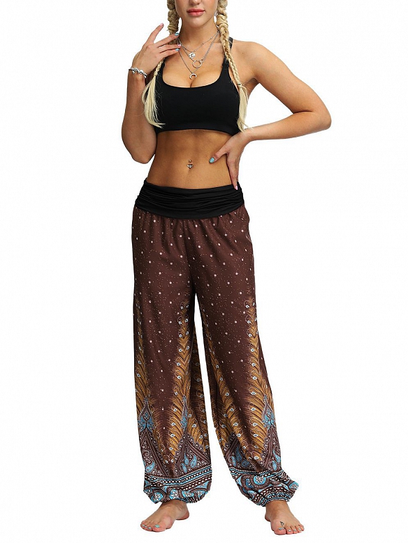 Damen Gemusterte Haremshose Yogahose für Sommer HS509