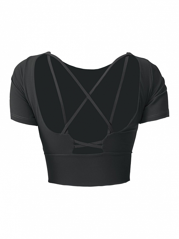 Damen Yoga Fitness T-Shirt Crop Top FT144