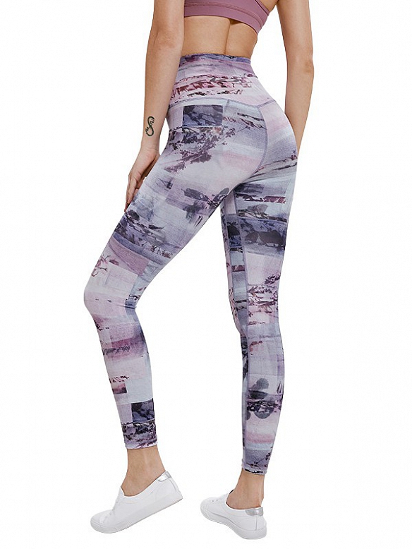 Gemusterte Yogahose Atmungsaktive Leggings HS175