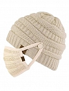 Damen Winter Hat und Mundschutz 2 in 1 Set AS006