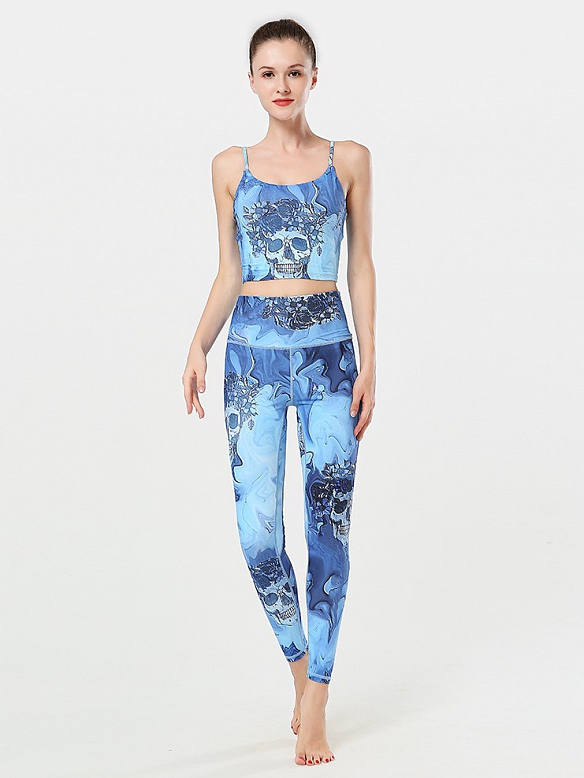 Gemustertes Yoga-Set Sportanzug ST032