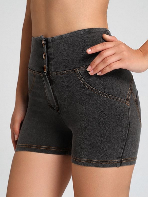 Sport Stretch Yoga-Hose Zip Pfirsich Hose HS958