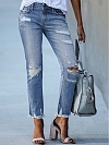 Zerfetzte Raw Saum Jeans HS927
