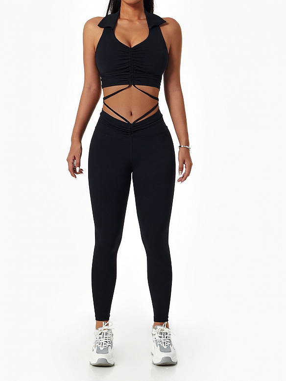 Sport- und Fitnessbekleidung mit Kordelzug am Revers ST223