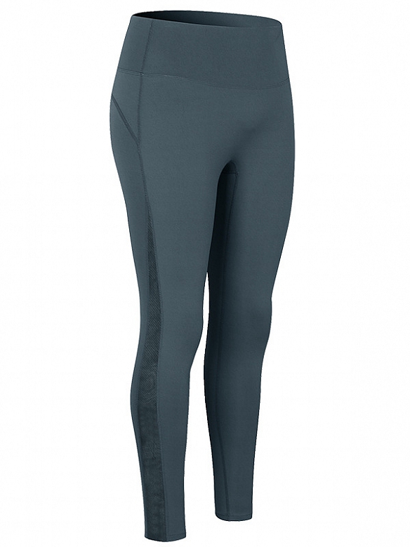 Damen Trainingsanzug Lange Mesh Leggings Yogahose Sorthose mit Tasche HS627