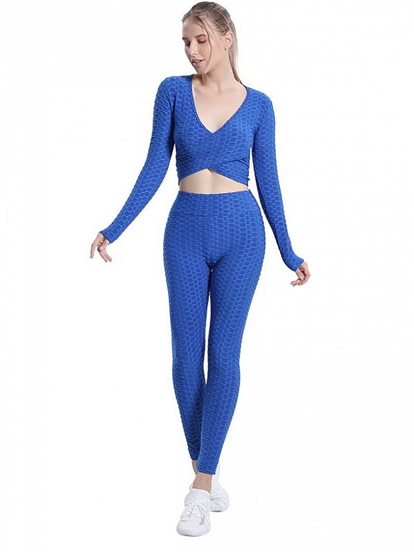 Hohe Taille Fitness-Hose Yoga-Anzug für Frauen ST307