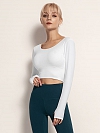 Fitness Langarm Oberteil Top Crop Top FT014