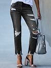 Zerfetzte Raw Saum Jeans HS927