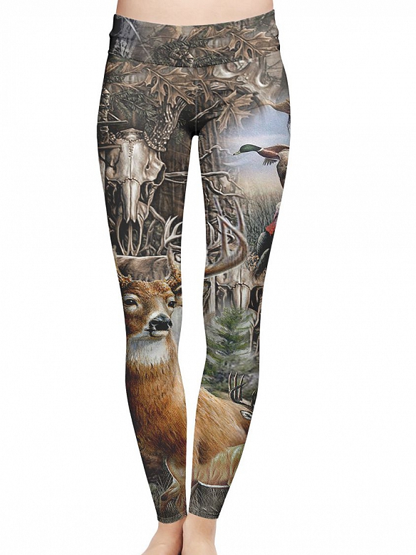 Damen Camouflage Nude Feel Quick Dry Lose Push Up Sport Leggings HS661