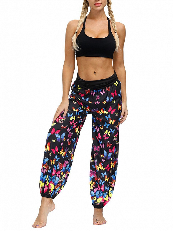 Damen Gemusterte Haremshose Yogahose für Sommer HS509