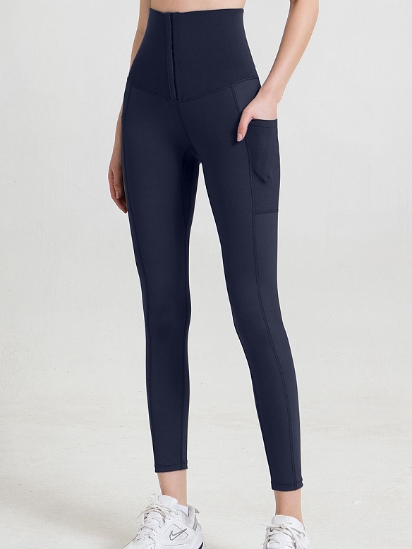 Damen Bauchweg Leggings mit Taschen HS496