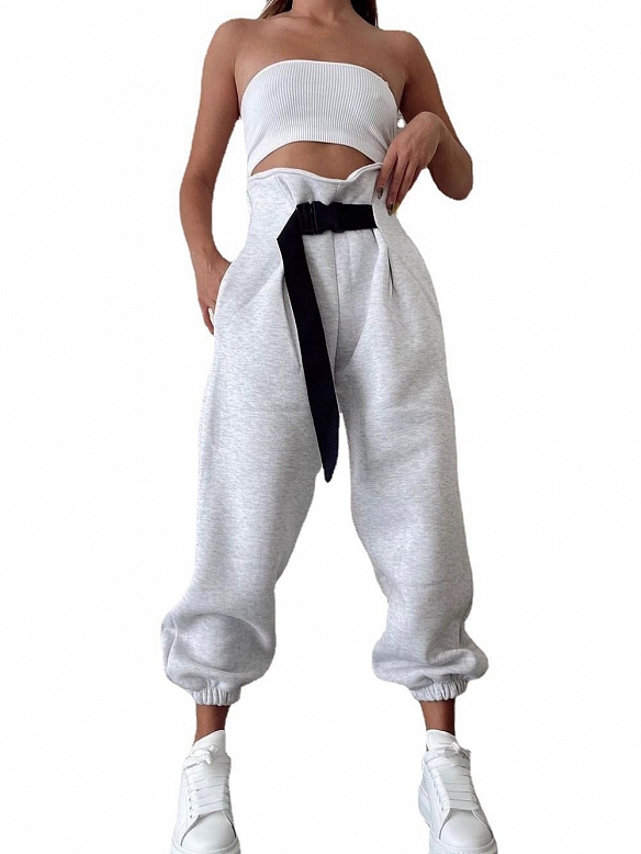 Gekräuselte, gepolsterte Sweathose HS906