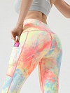 Damen Tie dye Rainbow Leggings Yogahose HS556