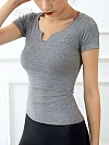 Damen Yoga T-Shirt mit V-Ausschnitt FT149