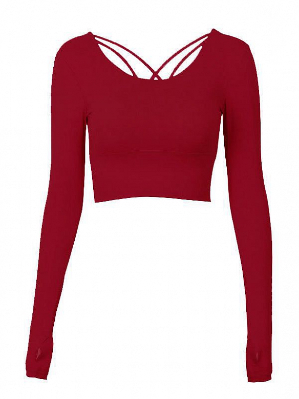 Damen Langarm Yogashirt mit Daumenloch FT204