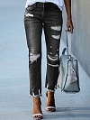 Zerfetzte Raw Saum Jeans HS927