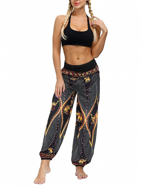 Damen Gemusterte Haremshose Yogahose für Sommer HS509