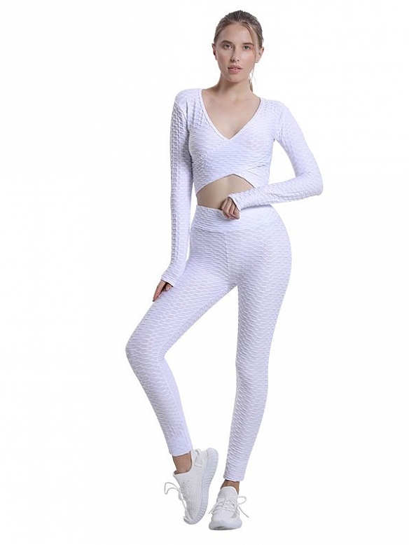 Hohe Taille Fitness-Hose Yoga-Anzug für Frauen ST307