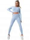 Nahtlos gestricktes Yoga-Kleidungsset mit langen Ärmeln ST243
