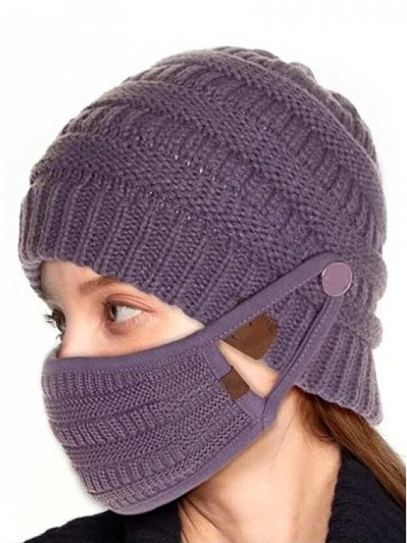 Damen Winter Hat und Mundschutz 2 in 1 Set AS006