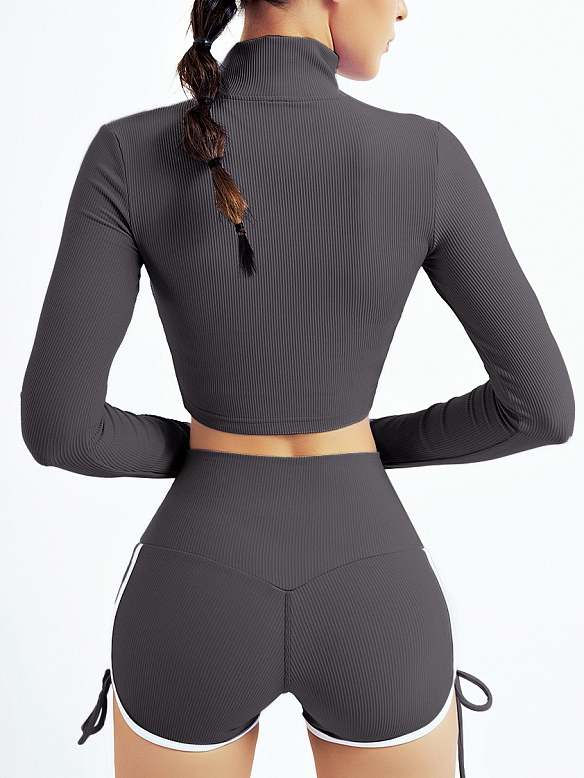 Damen Sportshirt mit Reißverschluss FT239