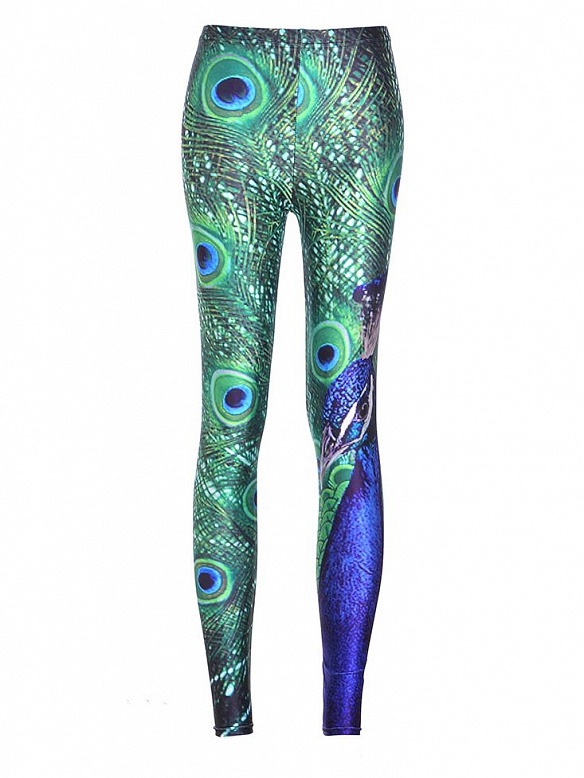 Pfauenfeder Digitaldruck Yoga-Hose HS697