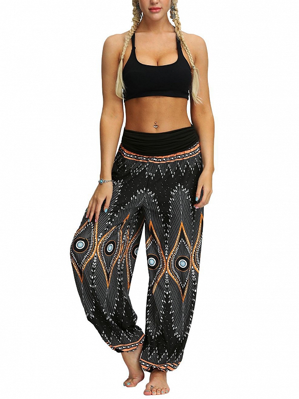 Damen Gemusterte Haremshose Yogahose für Sommer HS509