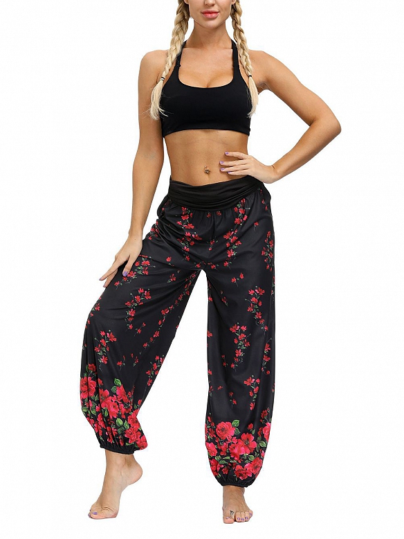 Damen Gemusterte Haremshose Yogahose für Sommer HS509