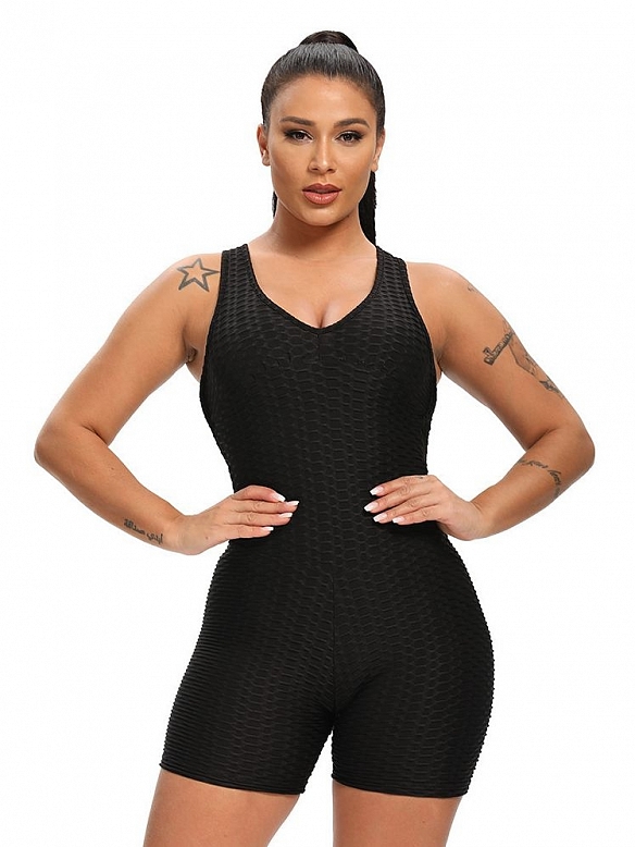 Einteilige Jacquard-Blasen-Yogahose HS890