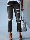 Zerfetzte Raw Saum Jeans HS927