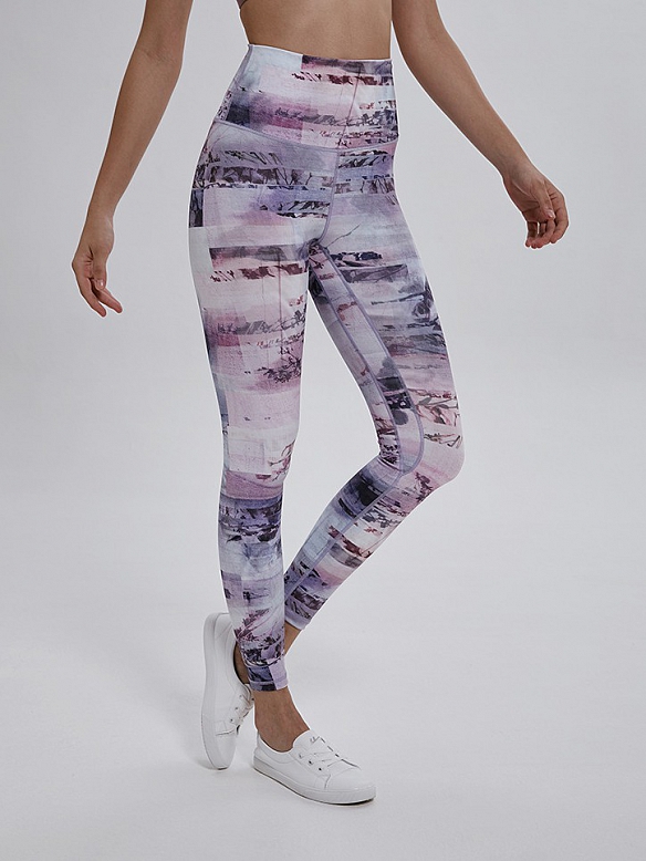 Gemusterte Yogahose Atmungsaktive Leggings HS175