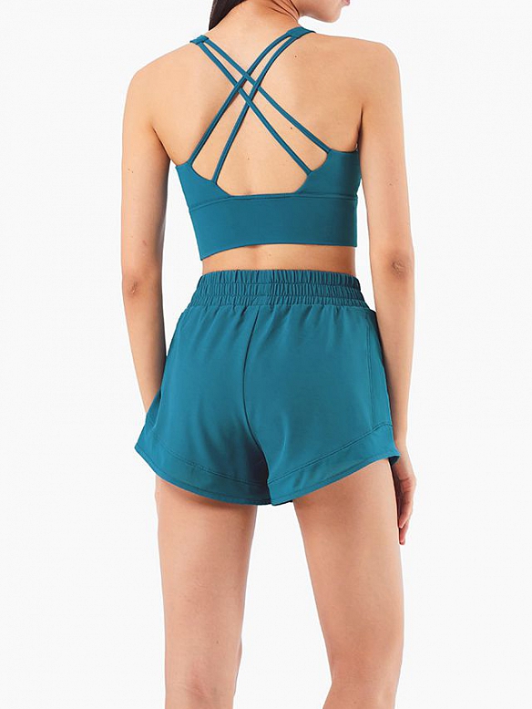 Damen elastisch 2 in 1 Kurze Hose HS548