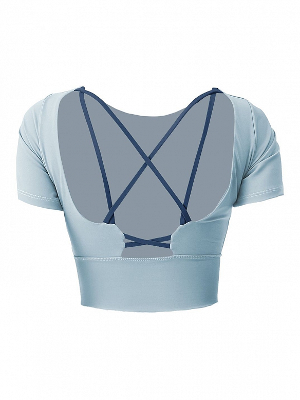 Damen Yoga Fitness T-Shirt Crop Top FT144