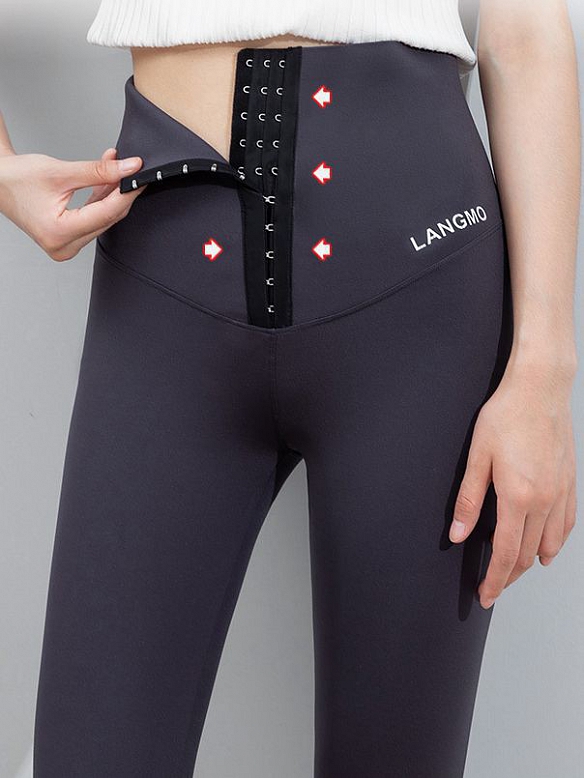 Damen Push Up Leggings Sporthose mit Haken-Reihen Bauchweg HS392