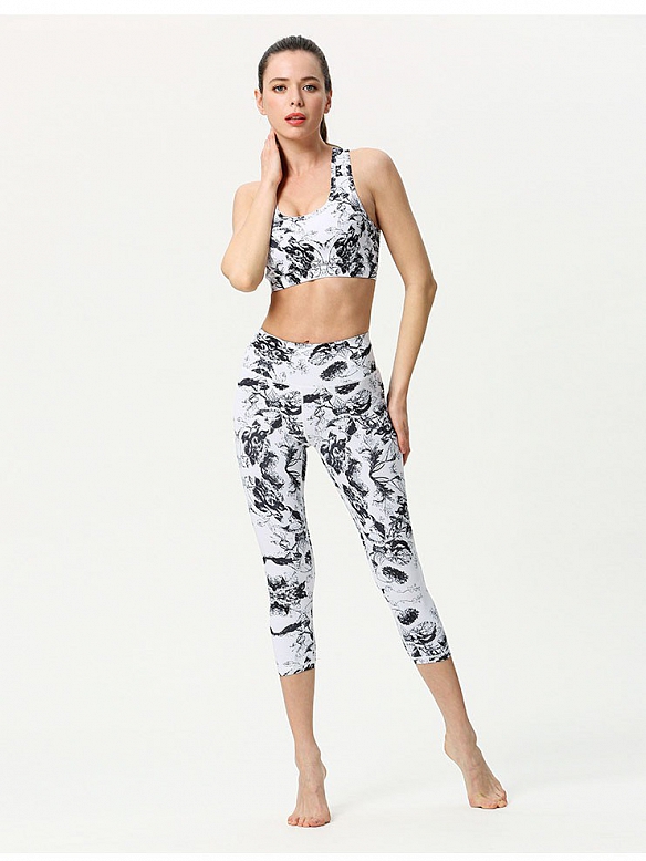 Damen Gedrucktes Yoga-Set Running-Set ST081