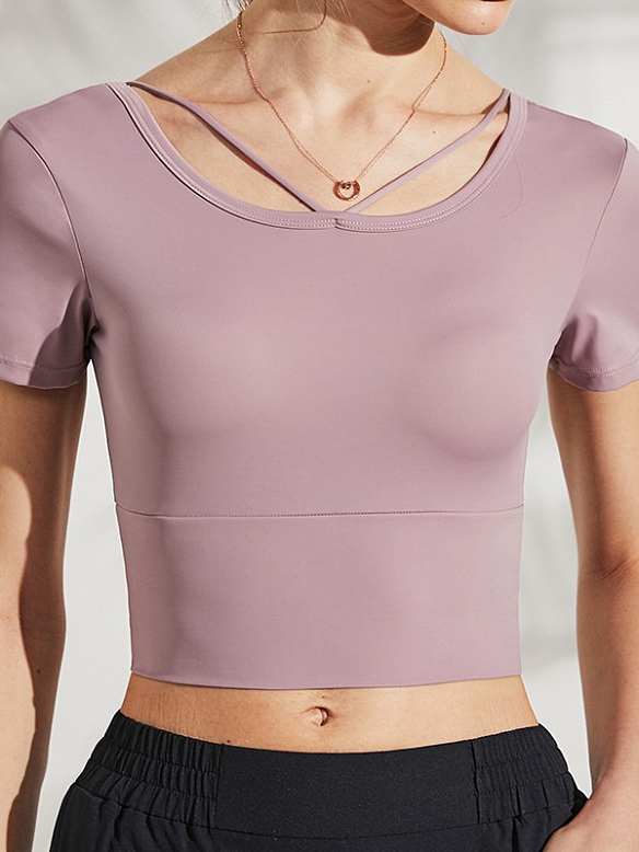 Damen Yoga Fitness T-Shirt Crop Top  FT126