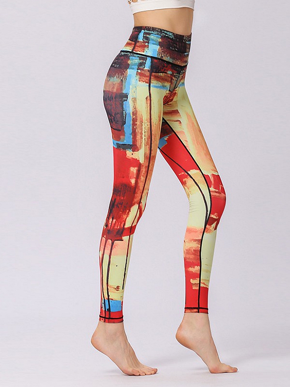 Gemusterte Yogahose Atmungsaktive Leggings HS045