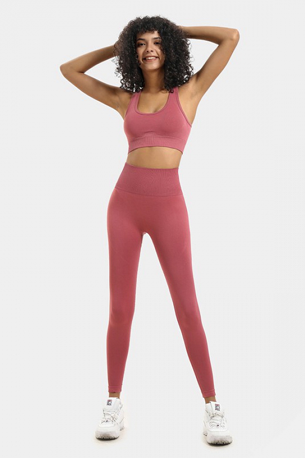 Sexy 2-teiliges Sport Set Damen - Yoga Outfit Mit Twist Back Top & Leggings