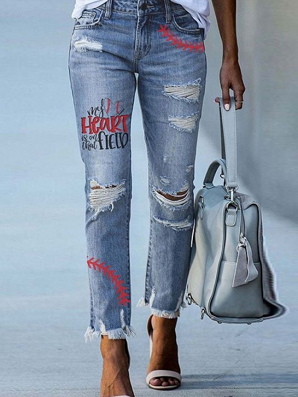 Gewaschene und ausgefranste Slim-Fit-Chinos mit Fransen HS942