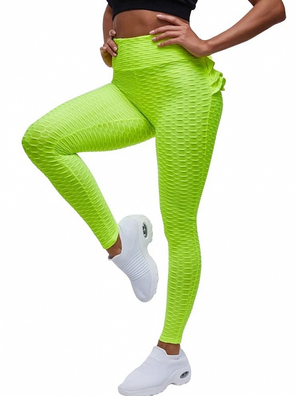 Rüsche hohe Taille Hüfte heben Übung & Fitness-Hose HS912