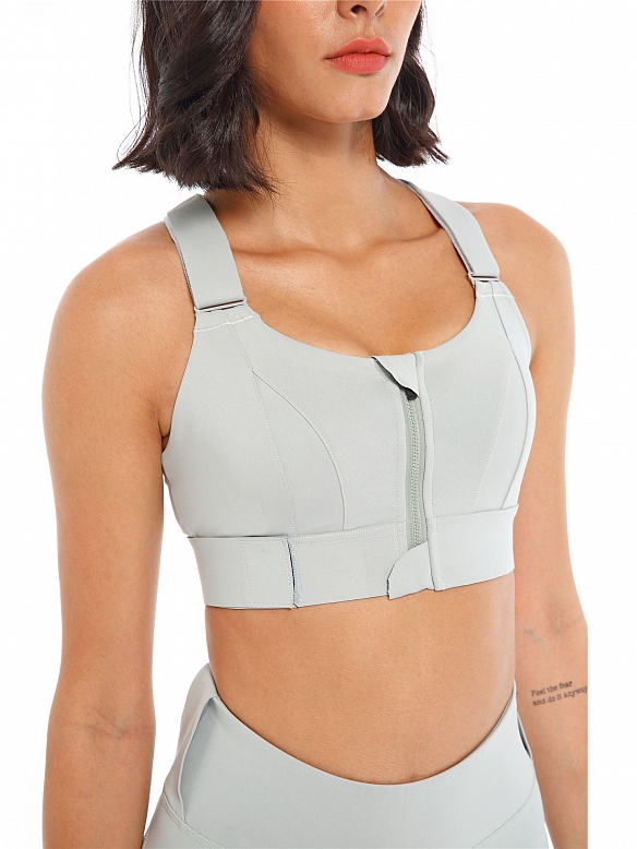 Damen Vorderverschluss Starker Halt Sport BH Große Brüste Verstellbar  FT219