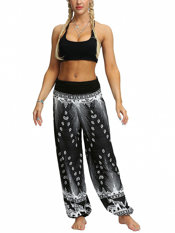 Damen Gemusterte Haremshose Yogahose für Sommer HS509