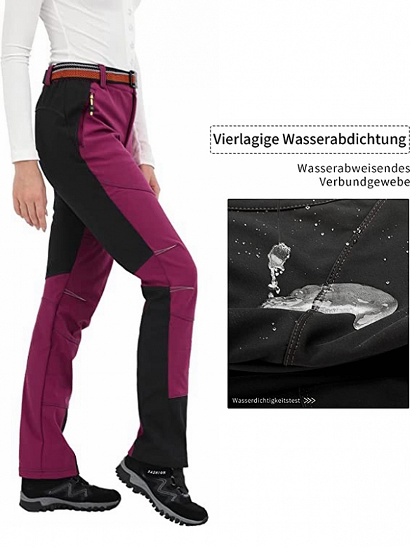 Damen Gefüttert Outdoorhose wasserdicht Winterhose HS634