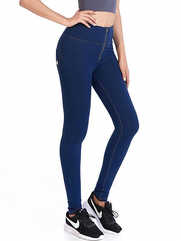 Hochtaillierte, hüftbetonte, eng anliegende Sporthose HS873