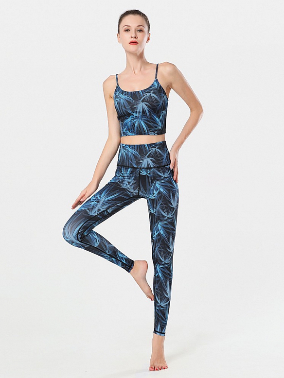 Gemustertes Yoga-Set Sportanzug ST034