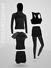YOGA KLEIDUNG ANZUG 5ER-SET TRAININGSANZUG LAUFBEKLEIDUNG GYM FITNESS KLEIDUNG  ST096 